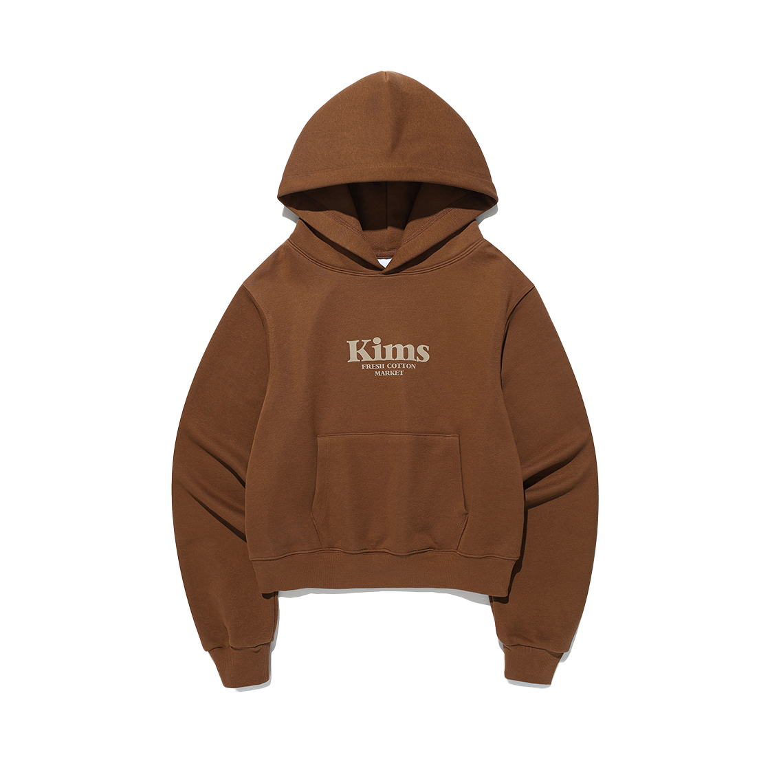 KIB5FUM400ABR Kims Fresh Cotton Market (Unisex) Kims Bam Logo Hoodie Brown