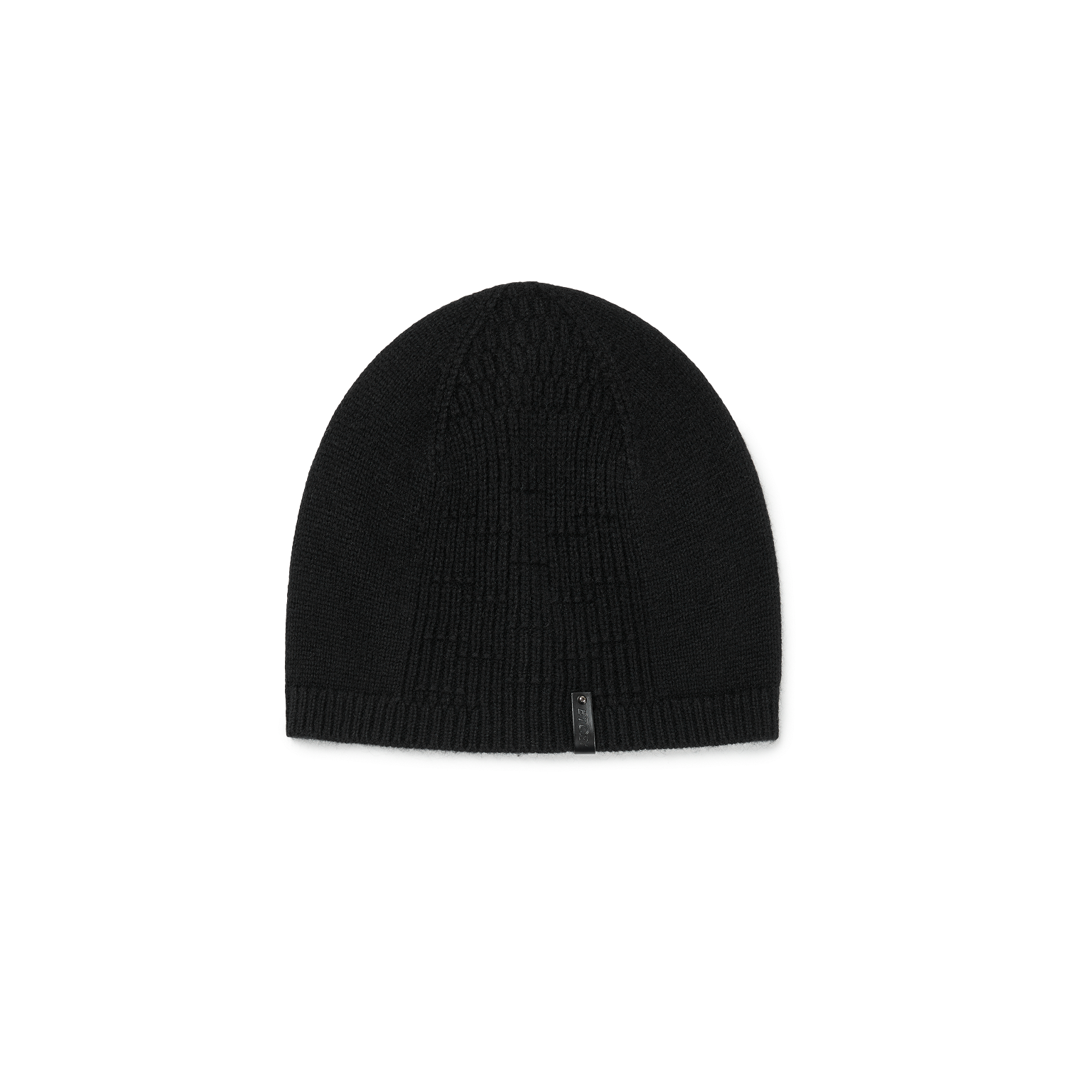 이티씨이 레더 라벨 비니 블랙(ETCE Leather Label Beanie Black)