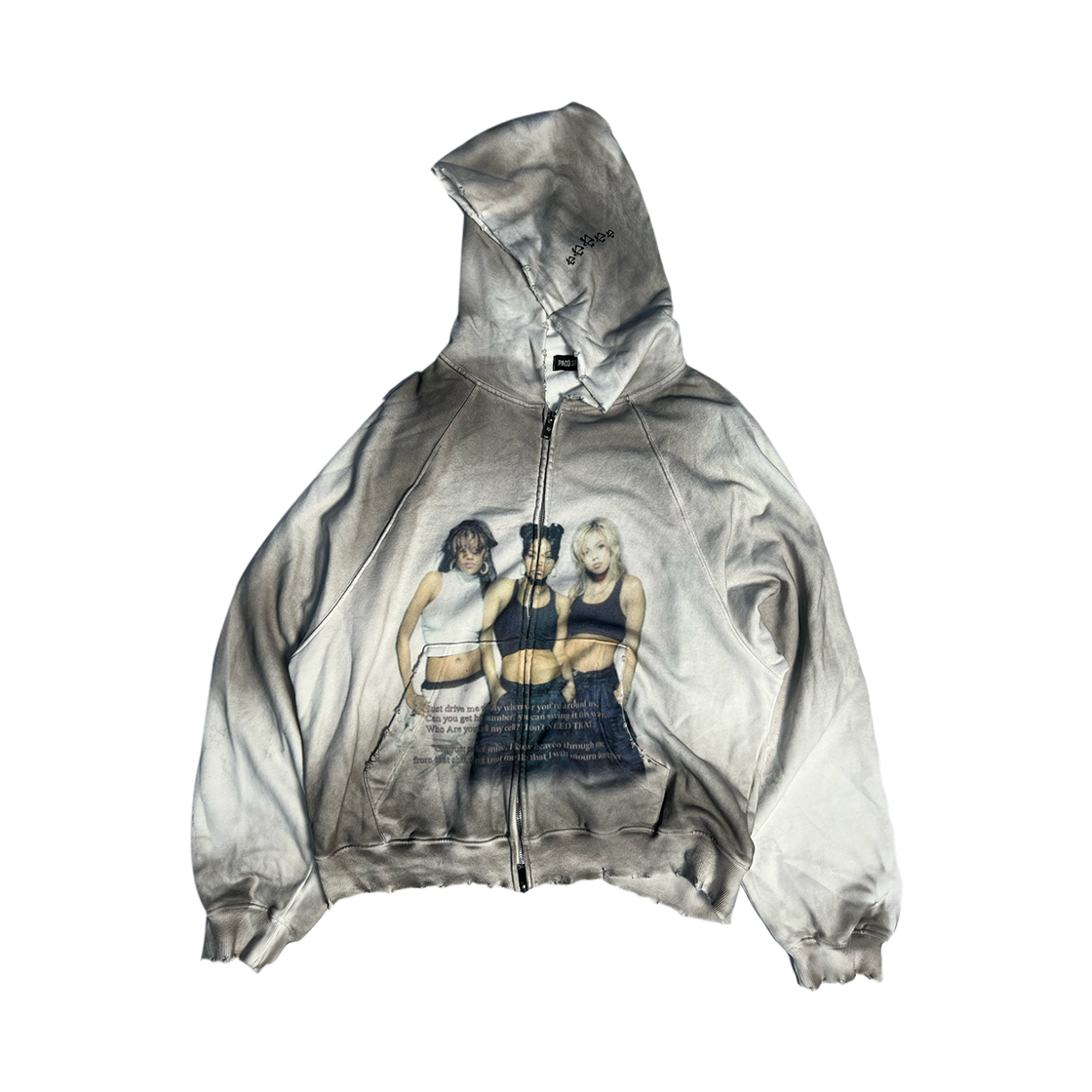 파코서플라이 돌리 더티 집업 후디 더티 화이트(PACOSPLY Dolly Dirty Zip Up Hoodie Dirty White)