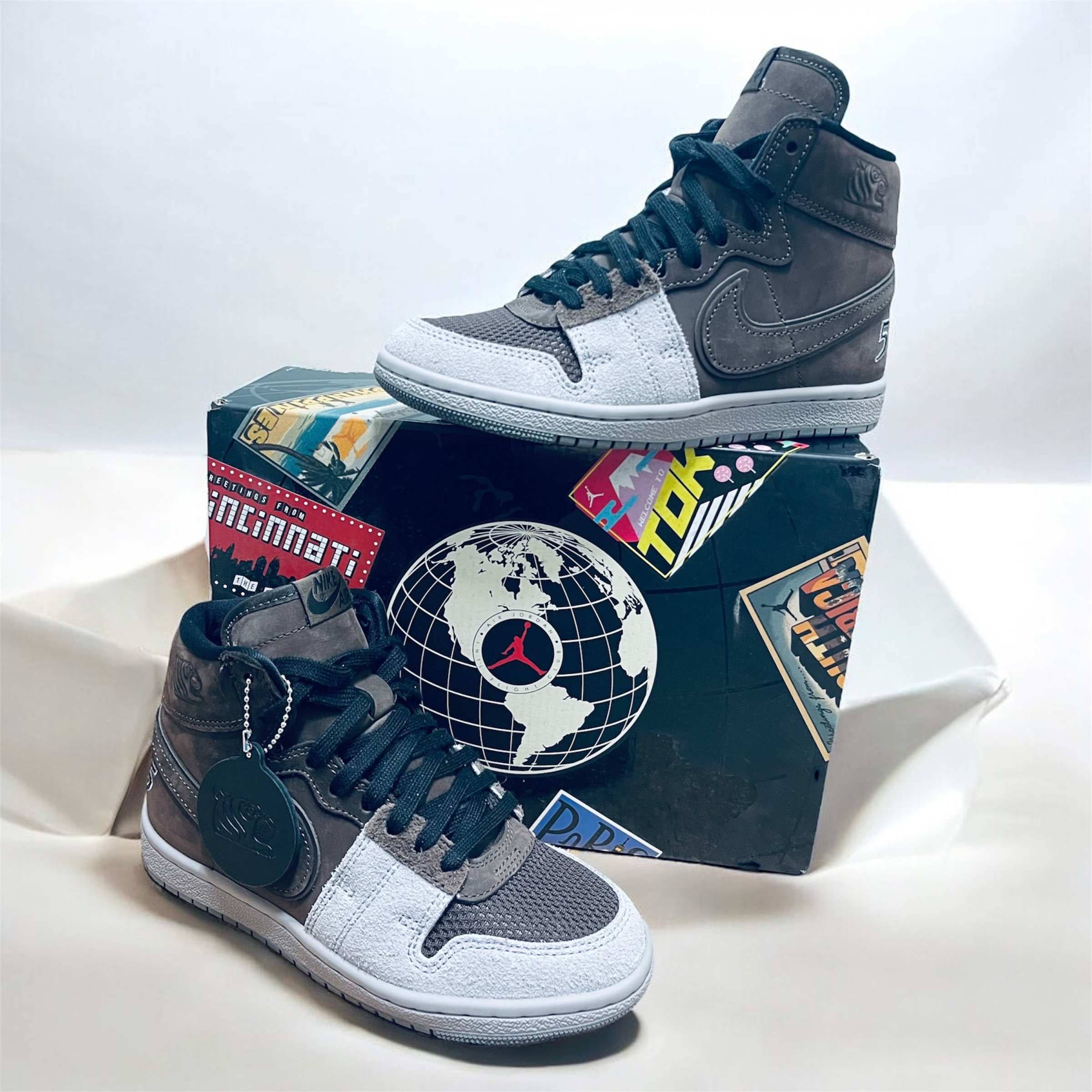 Jordan x Soulgoods Air Ship PE SP Baroque Brown Cement Grey 착용 스타일 - 1