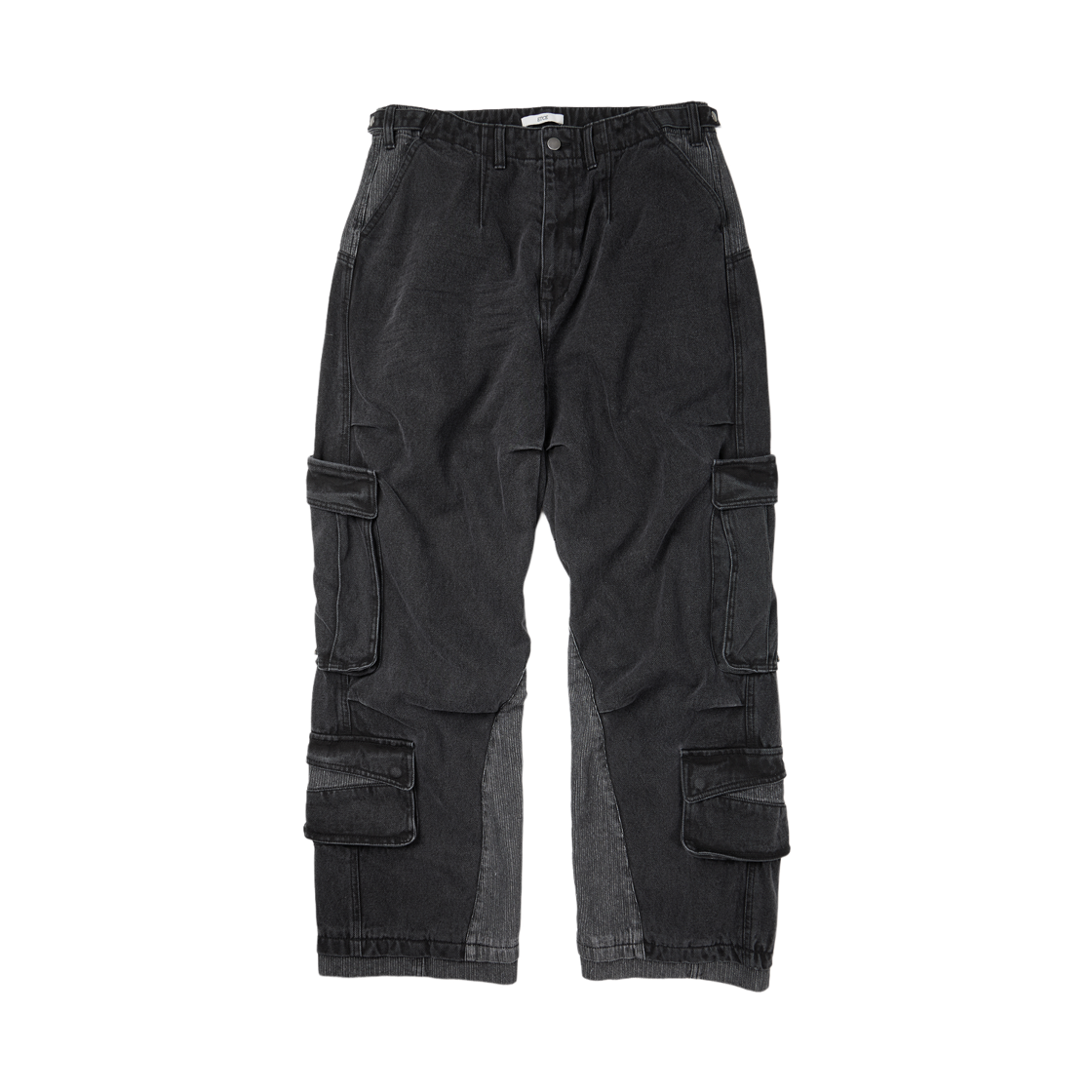 ET2503PT04BK ETCE Layered Back Cargo Denim Pants 2.0 Black
