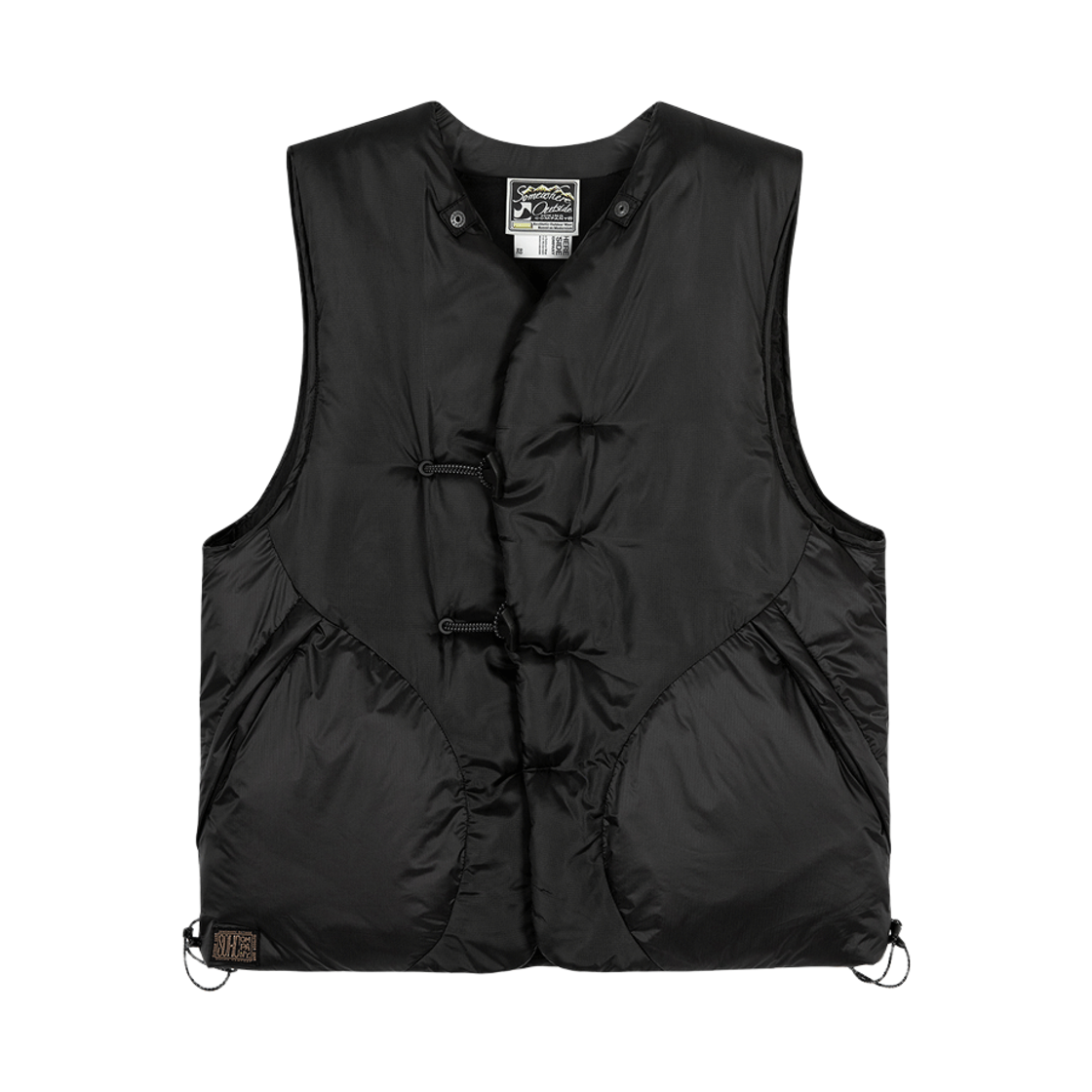 11UFV10116 SOHC T Shape Button Padded Duffle Vest_11UFV101 Black