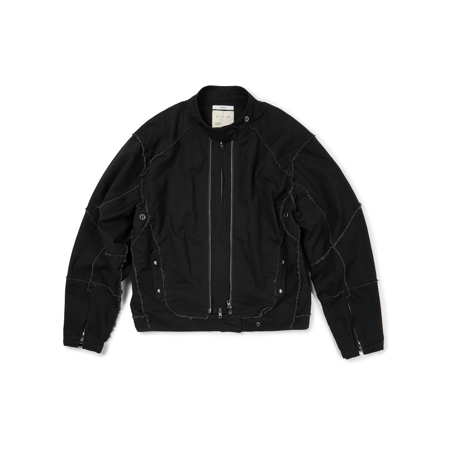 이티씨이 더블 집 모토 자켓 블랙(ETCE Double Zip Moto Jacket Black)