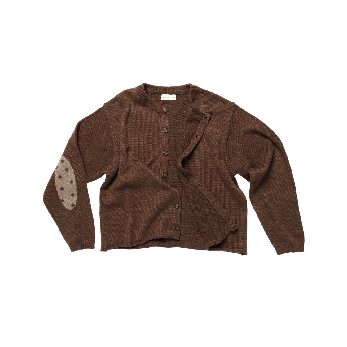 이스트서비스샵 엘보우 도트 니트 가디건 브라운(eastserviceshop Elbow Dot Knit Cardigan Brown)