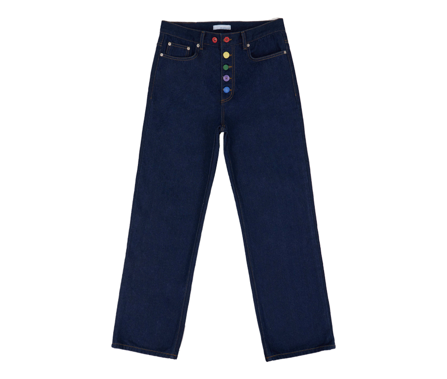 준태킴 멀티 컬러 버튼 데님 트라우저(JTK ARTISANAL Multicolor Button Denim Trousers)
