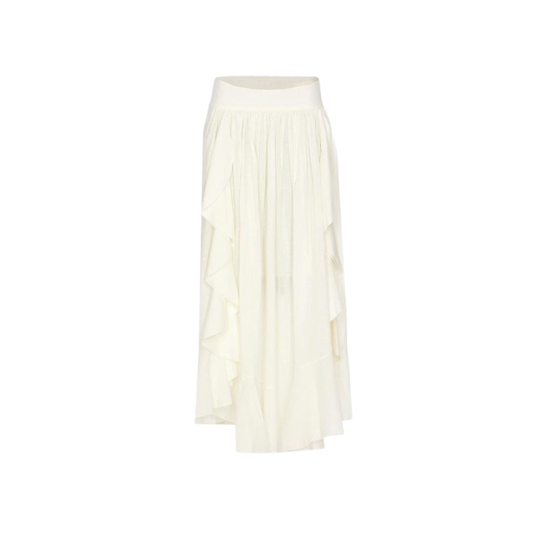 2457SRS252 (W) Zimmermann Acacia Ruffle Maxi Skirt White