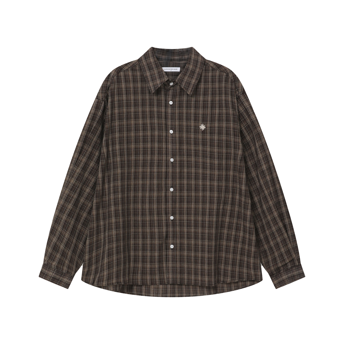 SR25FWSH01BR SLOW RECORD HOUSE Kane Check Shirt Brown