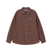 SLOW RECORD HOUSE Kane Check Shirt Brick