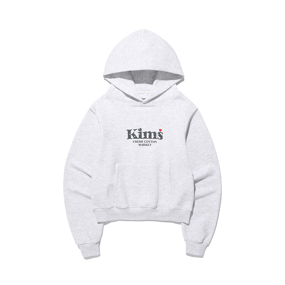 KIB5FUM436AGR Kims Fresh Cotton Market Kims Bam Logo Dot Hoodie Grey