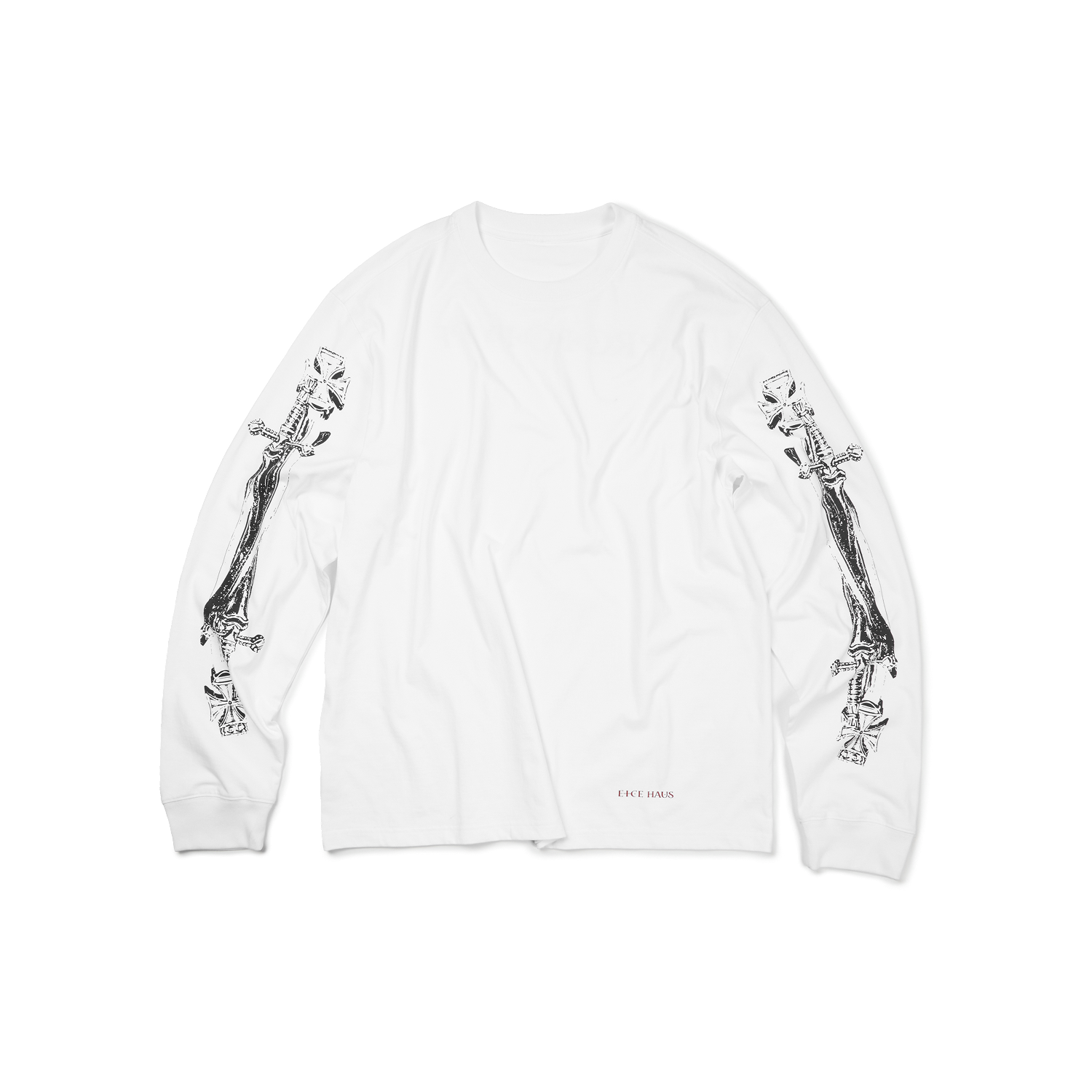 ET2503LT08WH ETCE Cross Sword LS Tee White