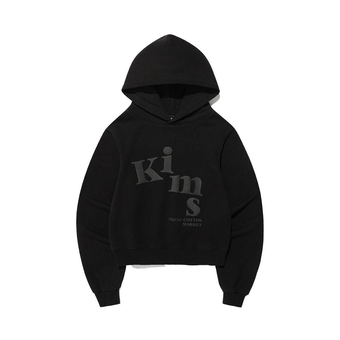KIB5FUM409ABK Kims Fresh Cotton Market (Unisex) Messy Alpha Logo Hoodie Black
