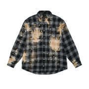 Grailz Bleached Plaid Shirts Black