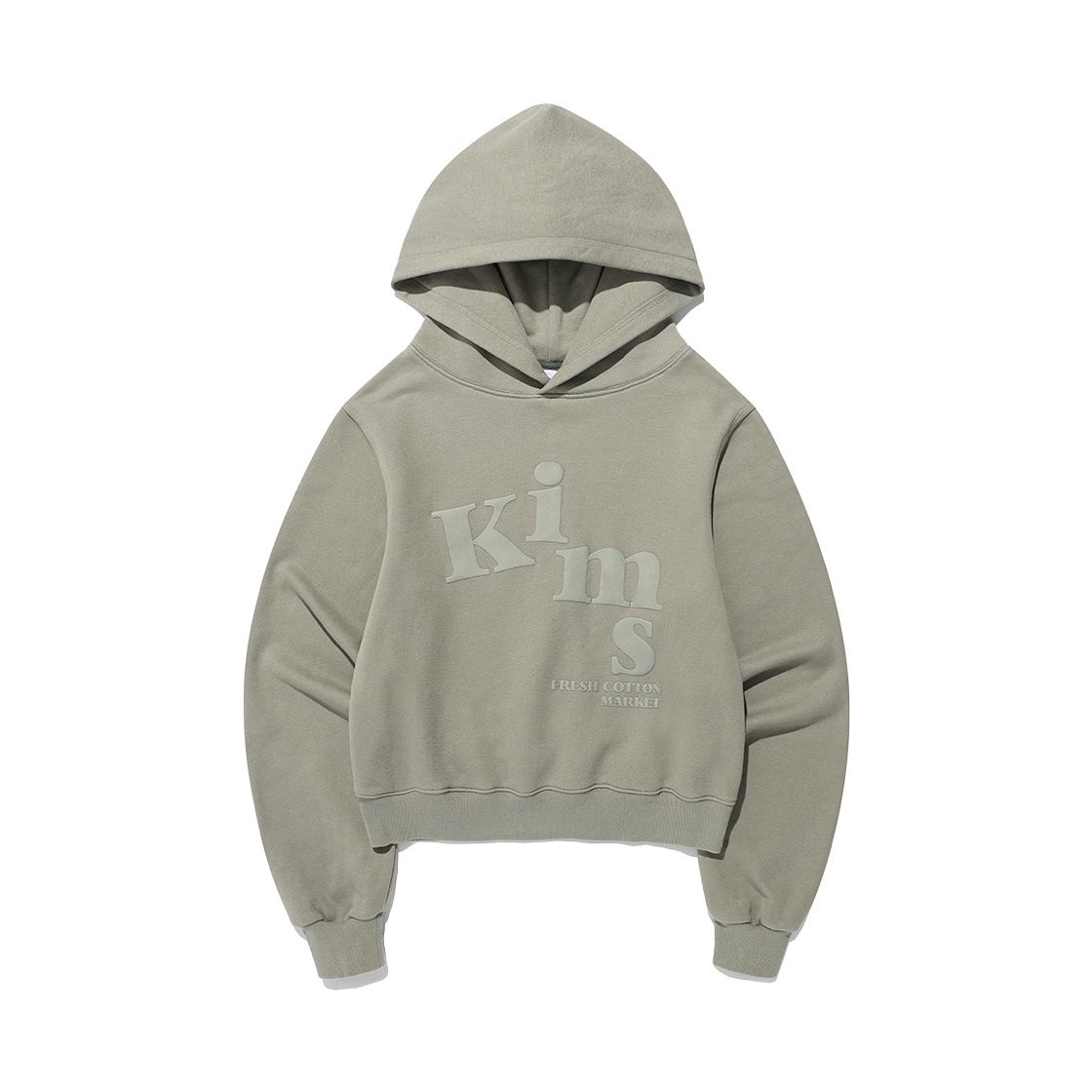 킴스프레시코튼마켓 (유니섹스) 메시 알파 로고 후디 카키(Kims Fresh Cotton Market (Unisex) Messy Alpha Logo Hoodie Khaki) - 1