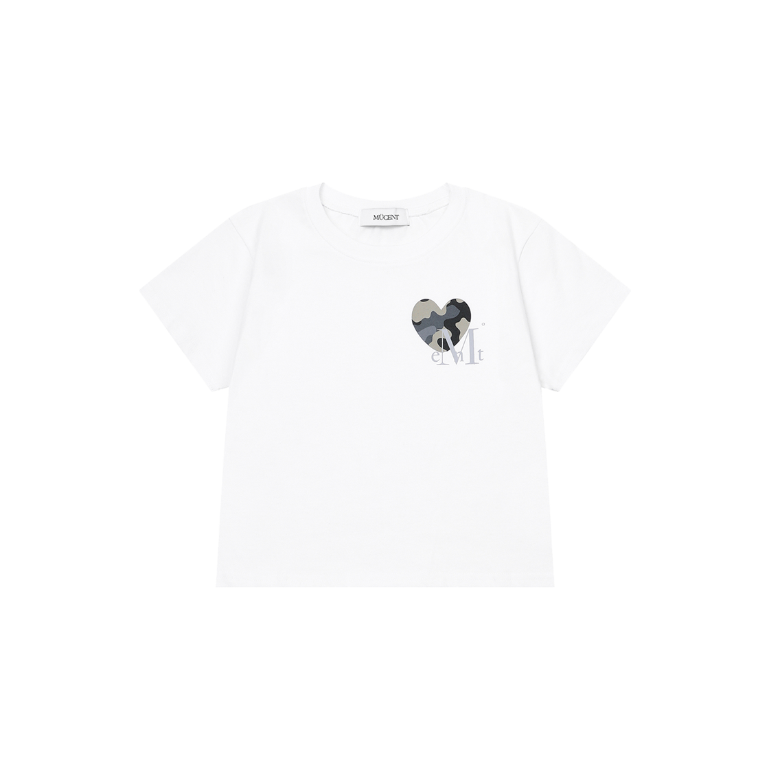 P0000BDV MUCENT Cavoo Heart Camo Small Logo Half T Unisex (2Color) White
