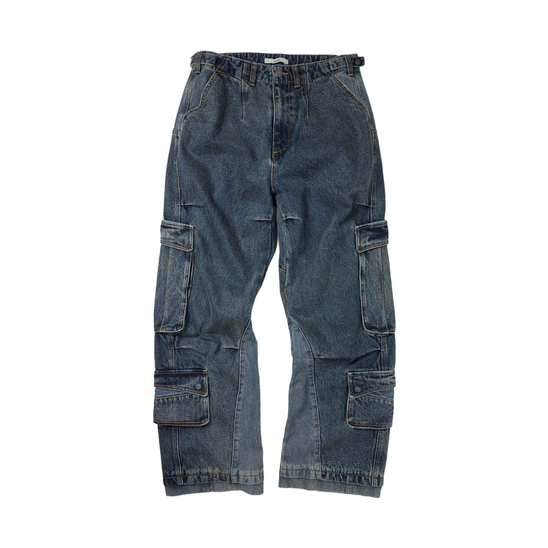 이티씨이 레이어드 백 카고 데님 팬츠 2.0 블루(ETCE Layered Back Cargo Denim Pants 2.0 Blue)