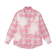 Grailz Bleached Plaid Shirts Multi Pink