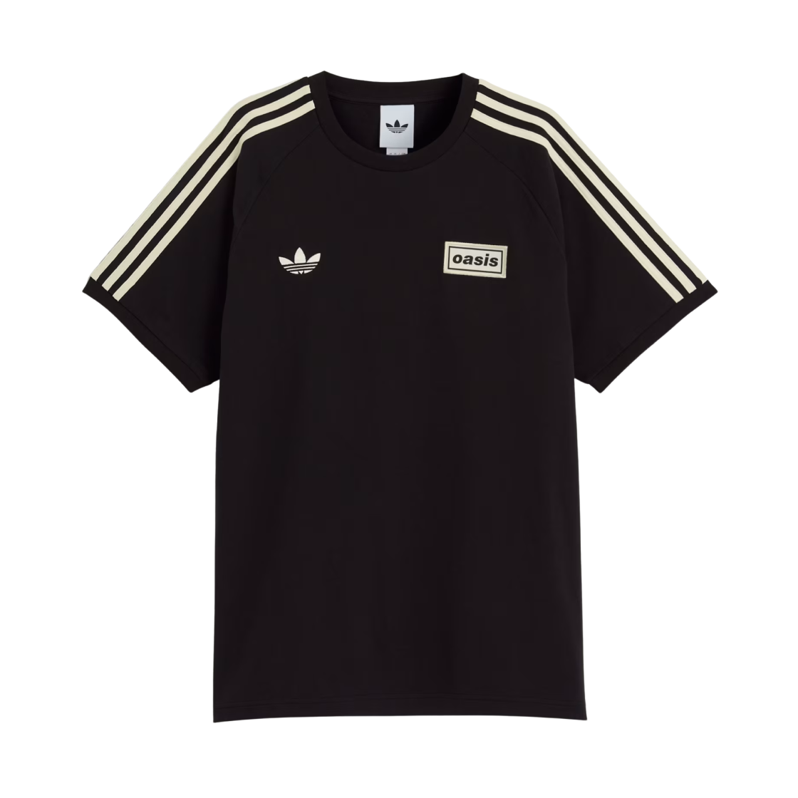 아디다스 x 오아시스 투어 3-스트라이프 티셔츠 블랙 - KR 사이즈(Adidas x Oasis Tour 3-Stripes T-Shirt Clear Sky Black - KR Sizing)