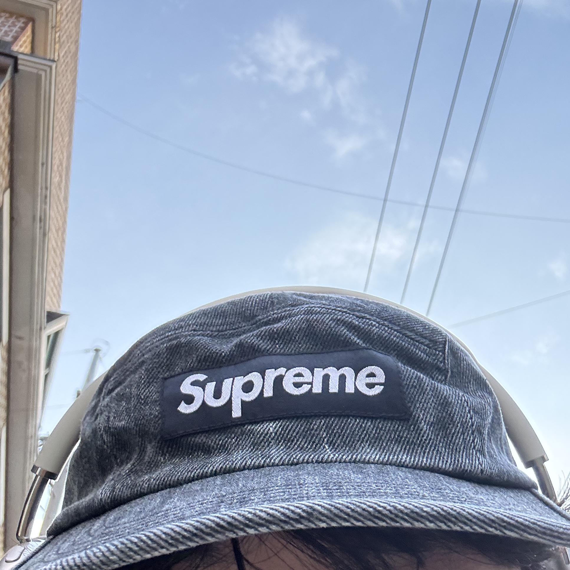 Supreme Coated Denim Camp Cap Black - 24SS 착용 스타일