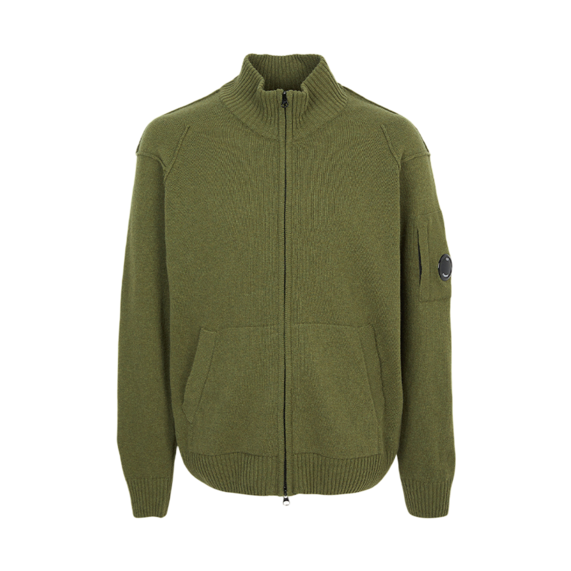 19CMKN708A110149A652 C.P. Company Zip Up Cardigan Khaki - 25FW