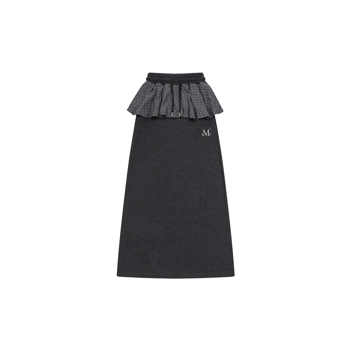 P0000BDX MUCENT Sid Dot Layered Long Skirt Charcoal