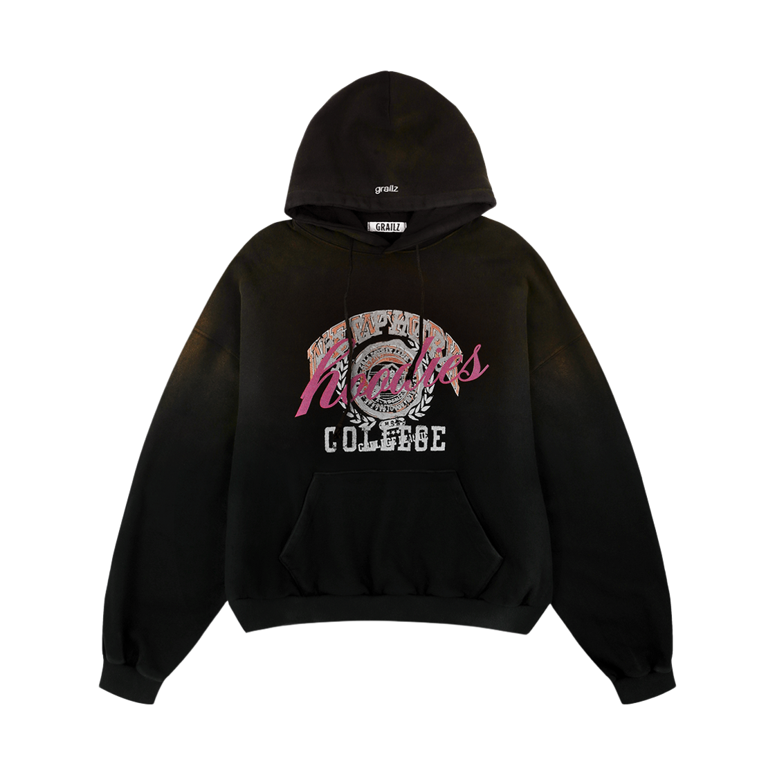 GR25FWMH04BK Grailz Shepherd Sun Faded Hoodie Black