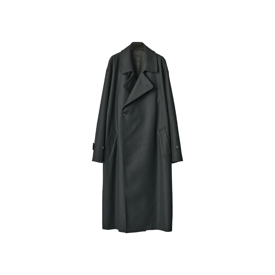 KM5DCOBSI01BK ssstein Oversized Double Breasted Coat Black - 25FW