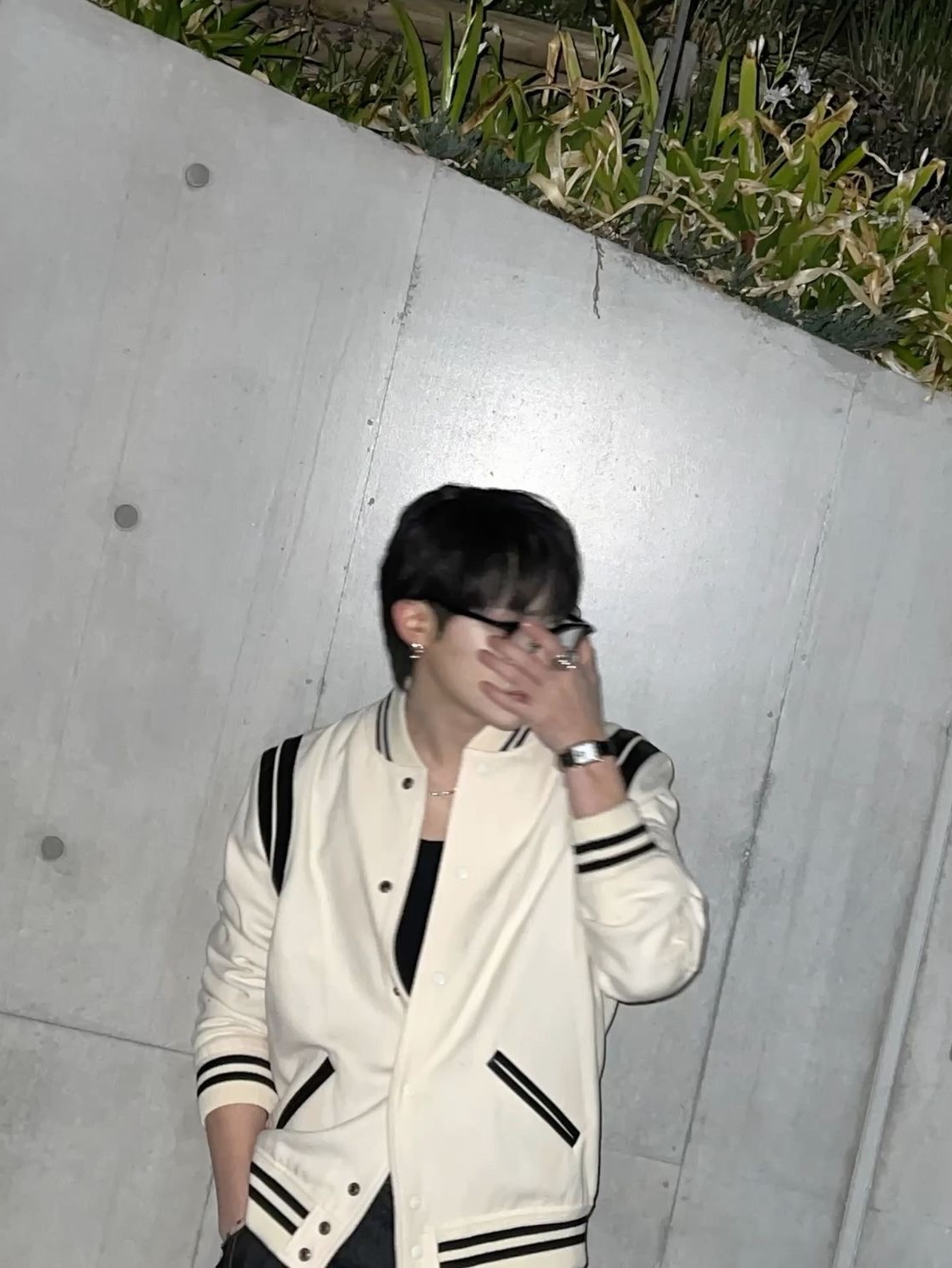 Saint Laurent Teddy Jacket in Wool Naturel 착용 스타일 - 2