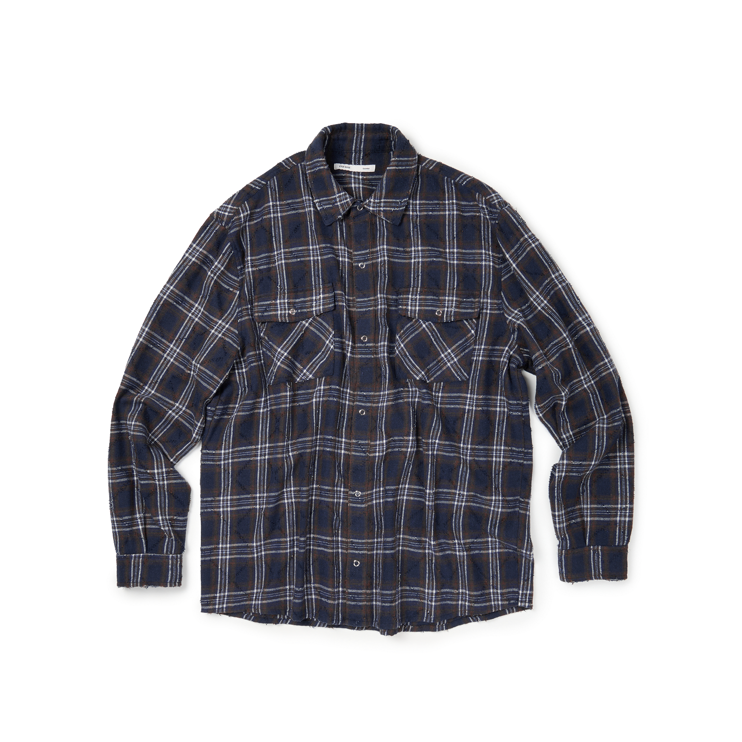 이티씨이 베이스 디스트로이드 체크 셔츠 네이비(ETCE Base Destroyed Check Shirts Navy)