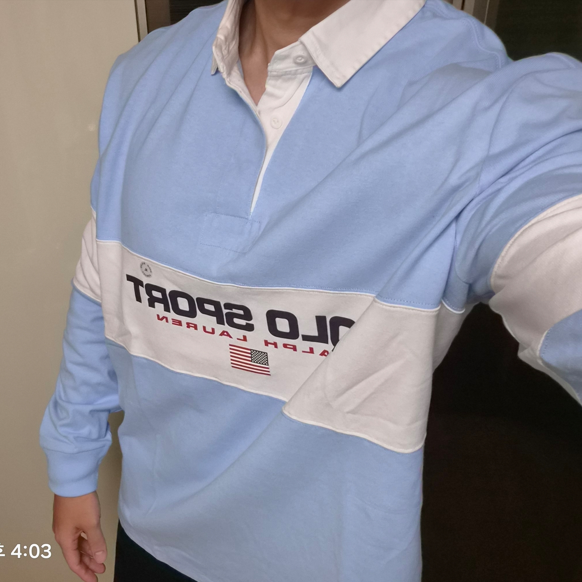 [20% 적립] Polo Ralph Lauren Classic Fit Polo Sports Rugby Shirt Bluebell Multi - 25SS 착용 스타일