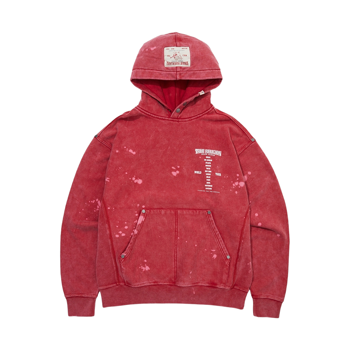 TRA3TSU108RRD True Religion World Tour Washed Hoody Red