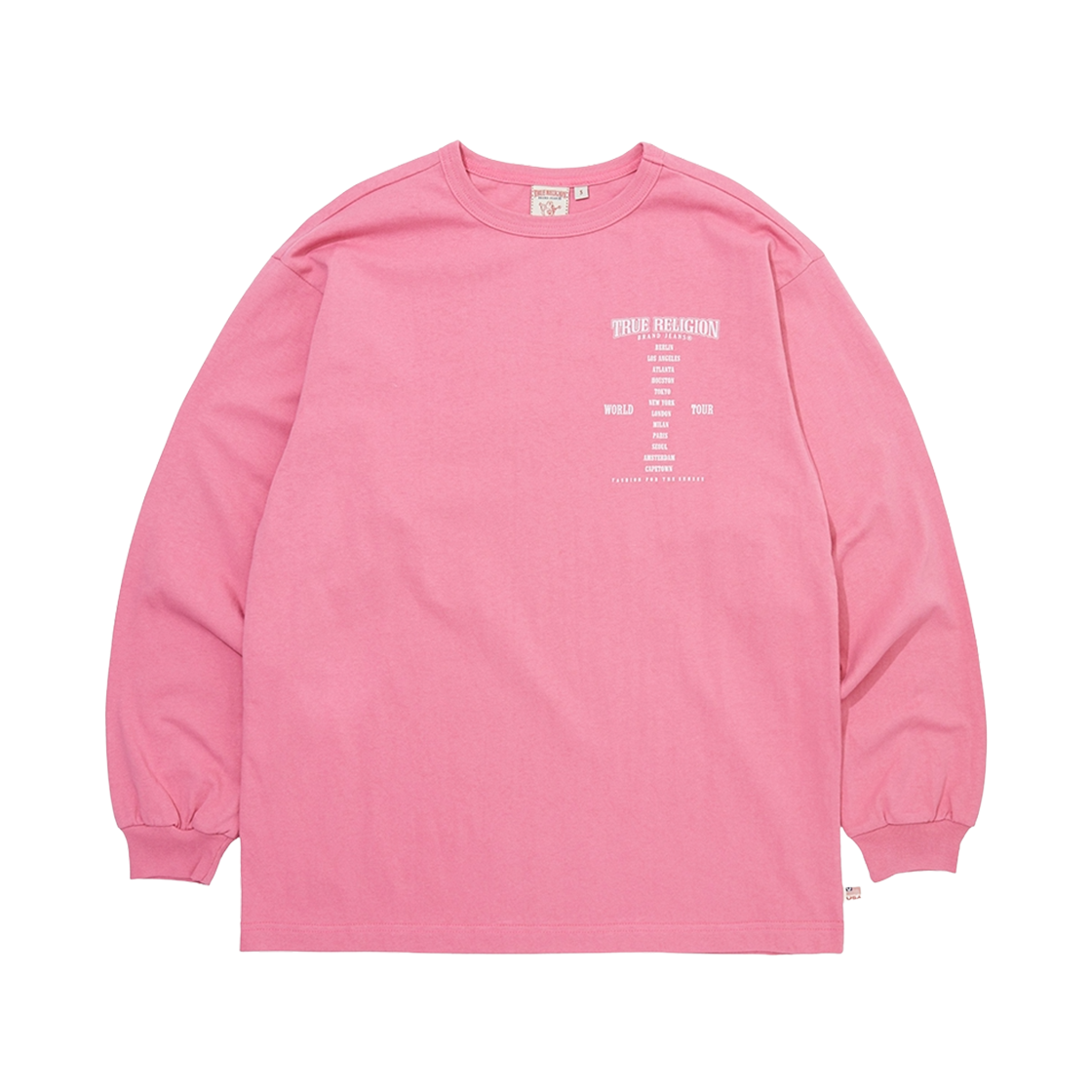 TRA3TSU101PPK True Religion World Tour Long Sleeve Solid Pink