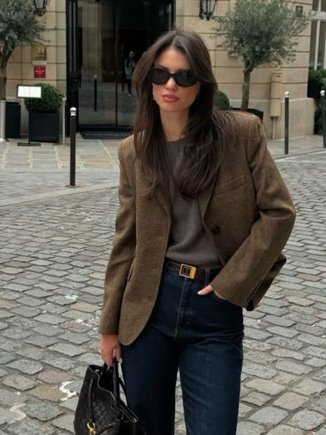 zeezeezee Suede Jacket Camel, (W) Max Mara Beatrice Blazer Black 착용 스타일 - 5