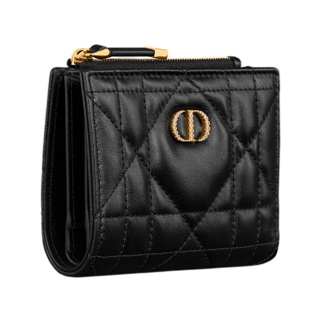 디올 카로 달리아 월렛 크리스탈 매크로까나쥬 램스킨 블랙(Dior Caro Dahlia Wallet with Crystals Macrocannage Lambskin Black) - 2