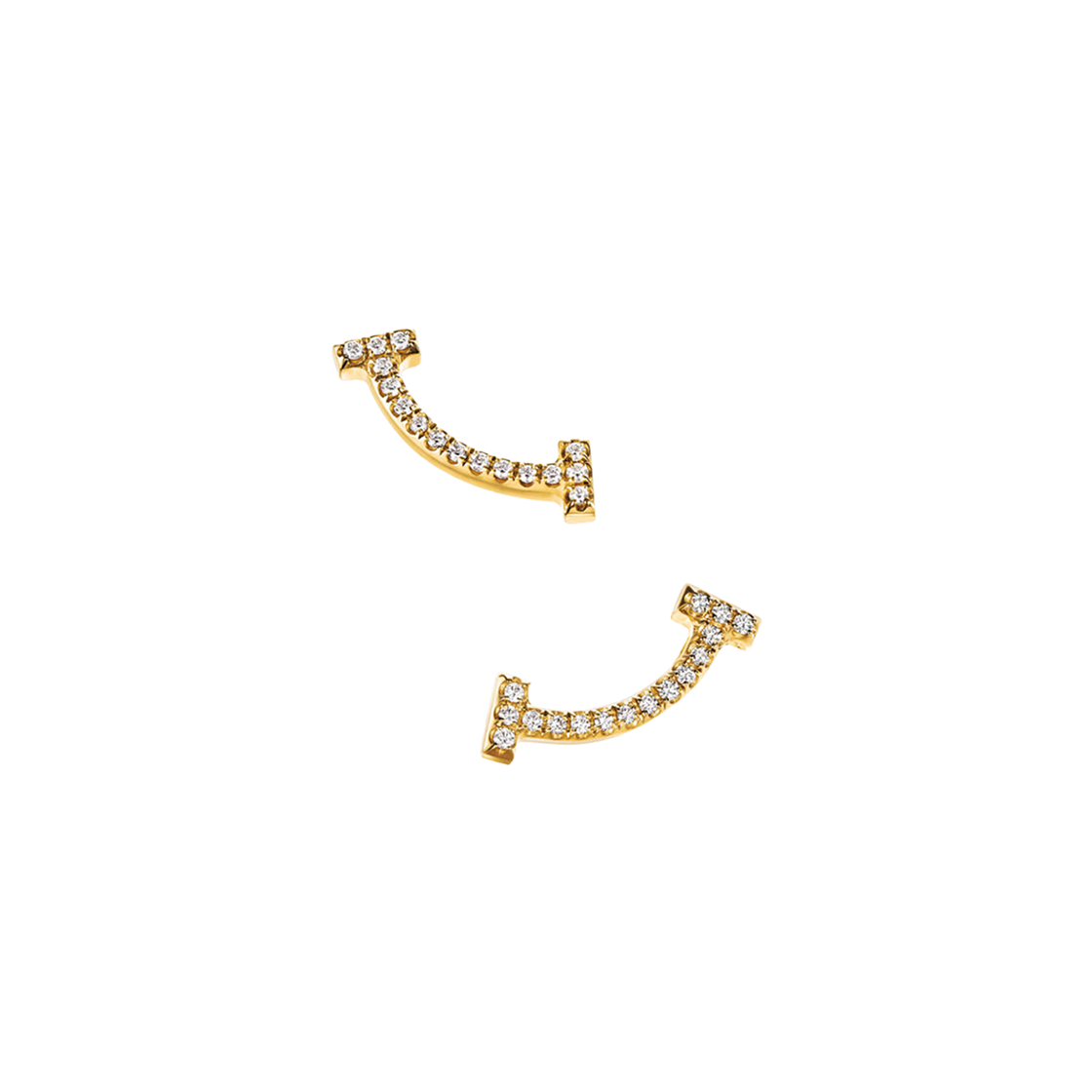 티파니 앤 코 티파니 T 스마일 미니 이어링 옐로우 골드 다이아몬드(Tiffany & Co. Tiffany T Smile Mini Earrings Yellow Gold with Diamonds)