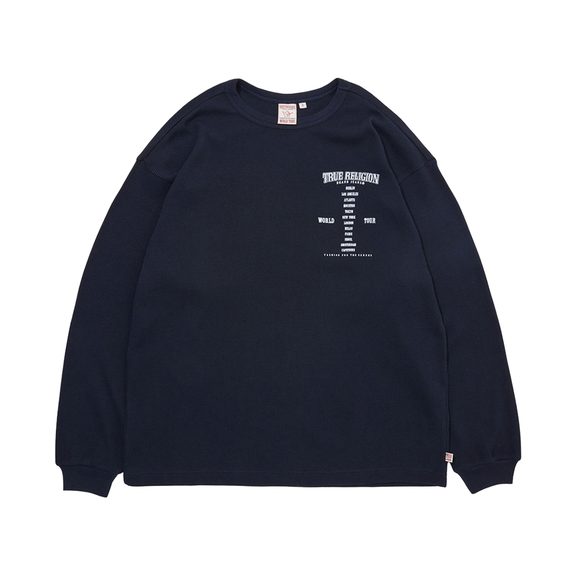 TRA3TSU103NNV True Religion World Tour Waffle Long Sleeve Navy