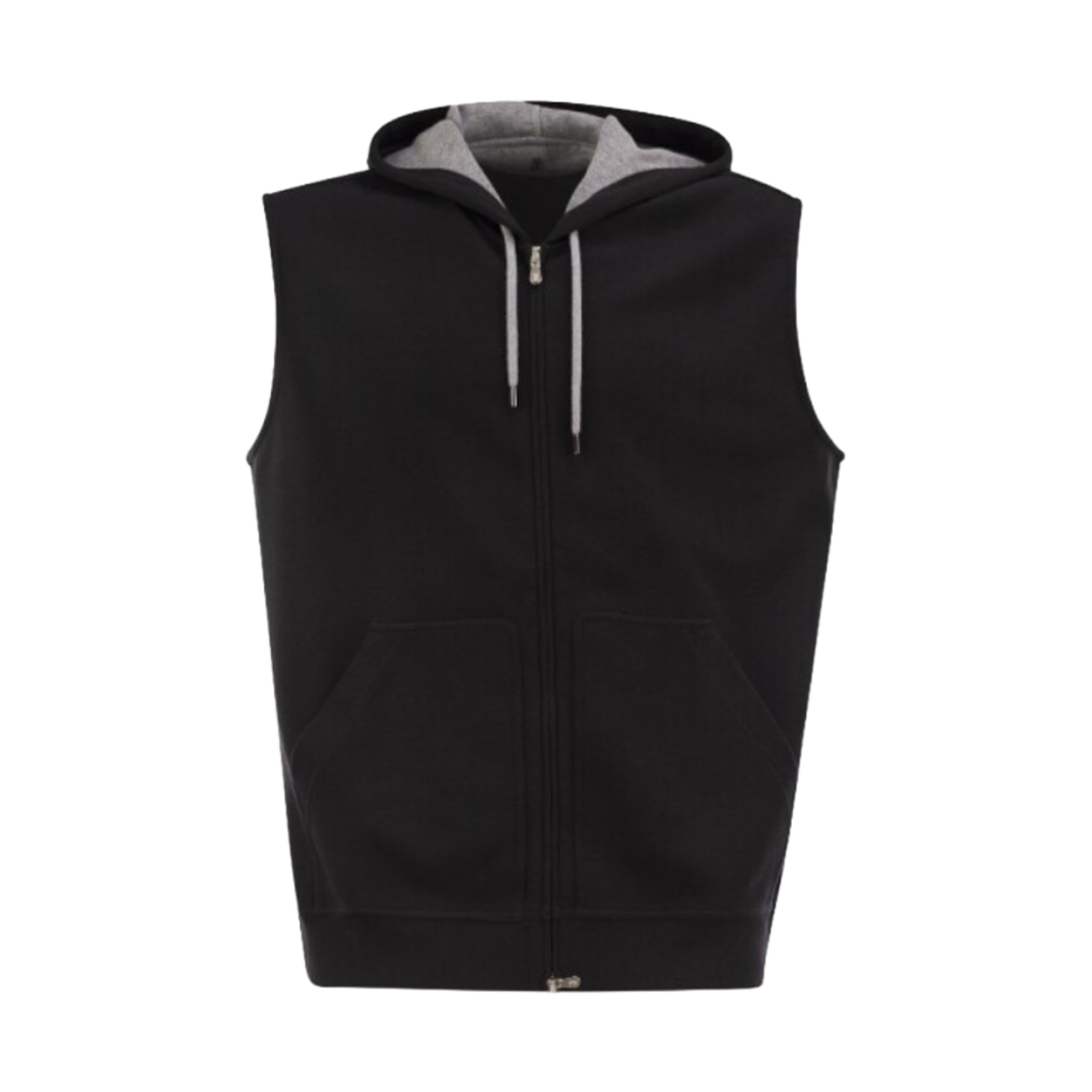 MM8319079G-C101 Brunello Cucinelli Cotton Hooded Vest Black
