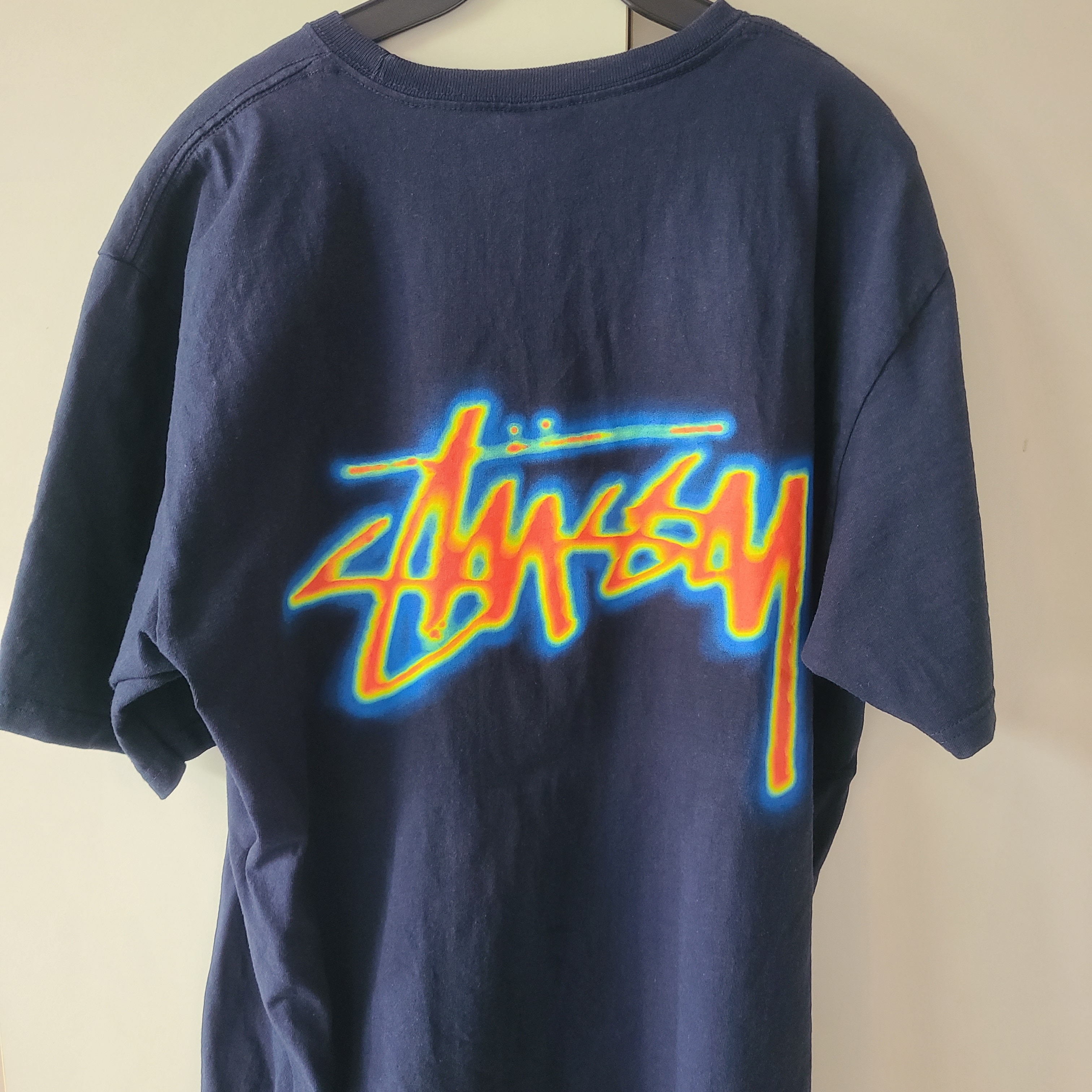 Stussy Thermal Stock T-Shirt Navy 착용 스타일