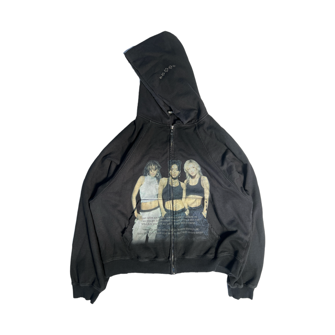 [트리플적립] 파코서플라이 돌리 더티 집업 후디 빈티지 블랙([트리플적립] PACOSPLY Dolly Dirty Zip Up Hoodie Vintage Black)