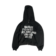 [트리플적립] PACOSPLY Tracy Zip Up Hoodie Black