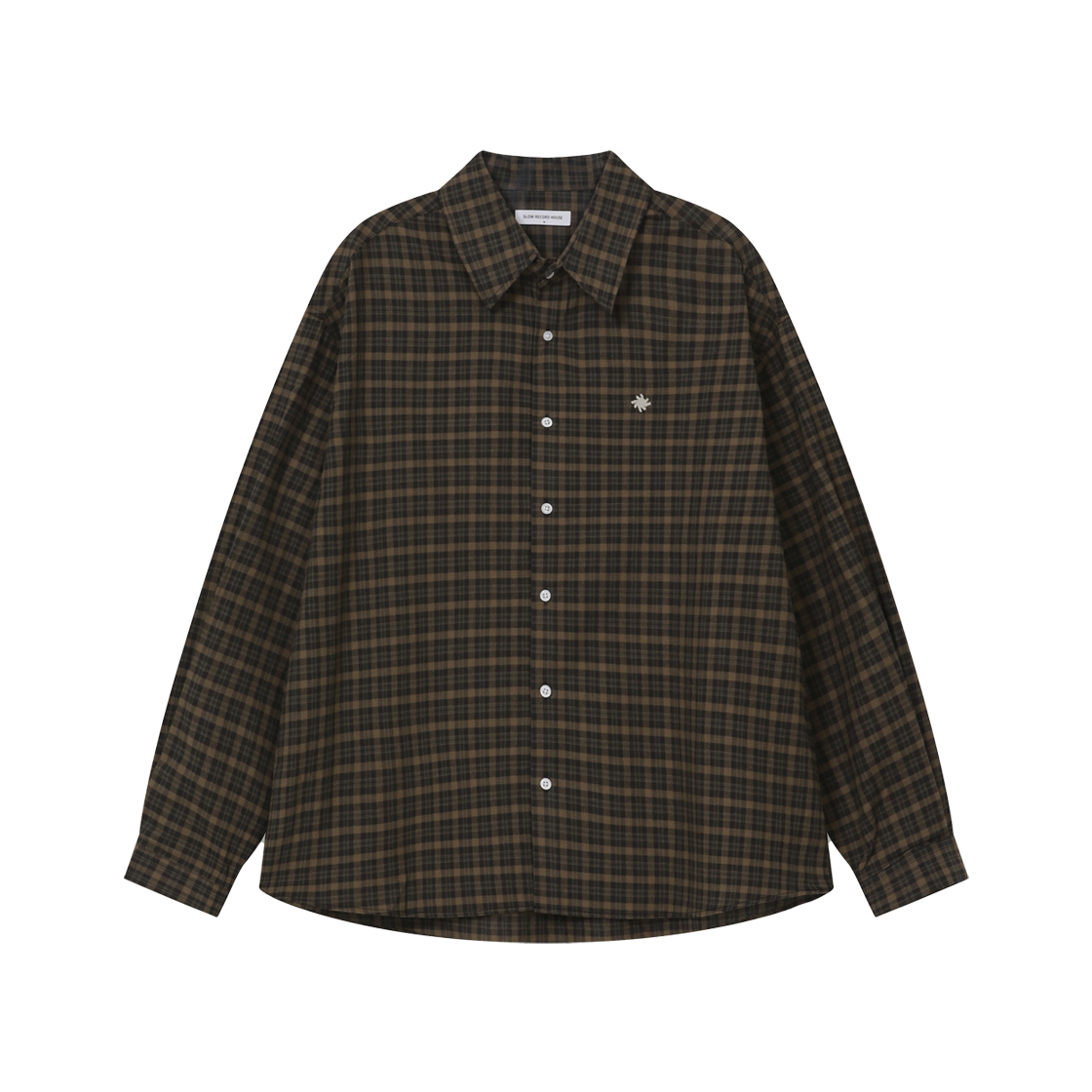 SR25FWSH02KH SLOW RECORD HOUSE Vintage Check Shirt Khaki