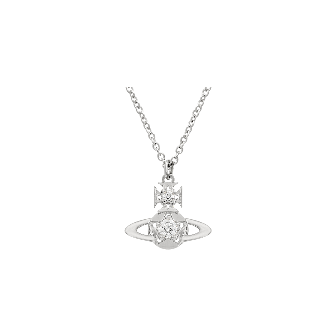 비비안 웨스트우드 리 오브 펜던트 네클리스 플래티넘 화이트 크리스탈(Vivienne Westwood Lee Orb Pendant Necklace Platinum White Crystal)