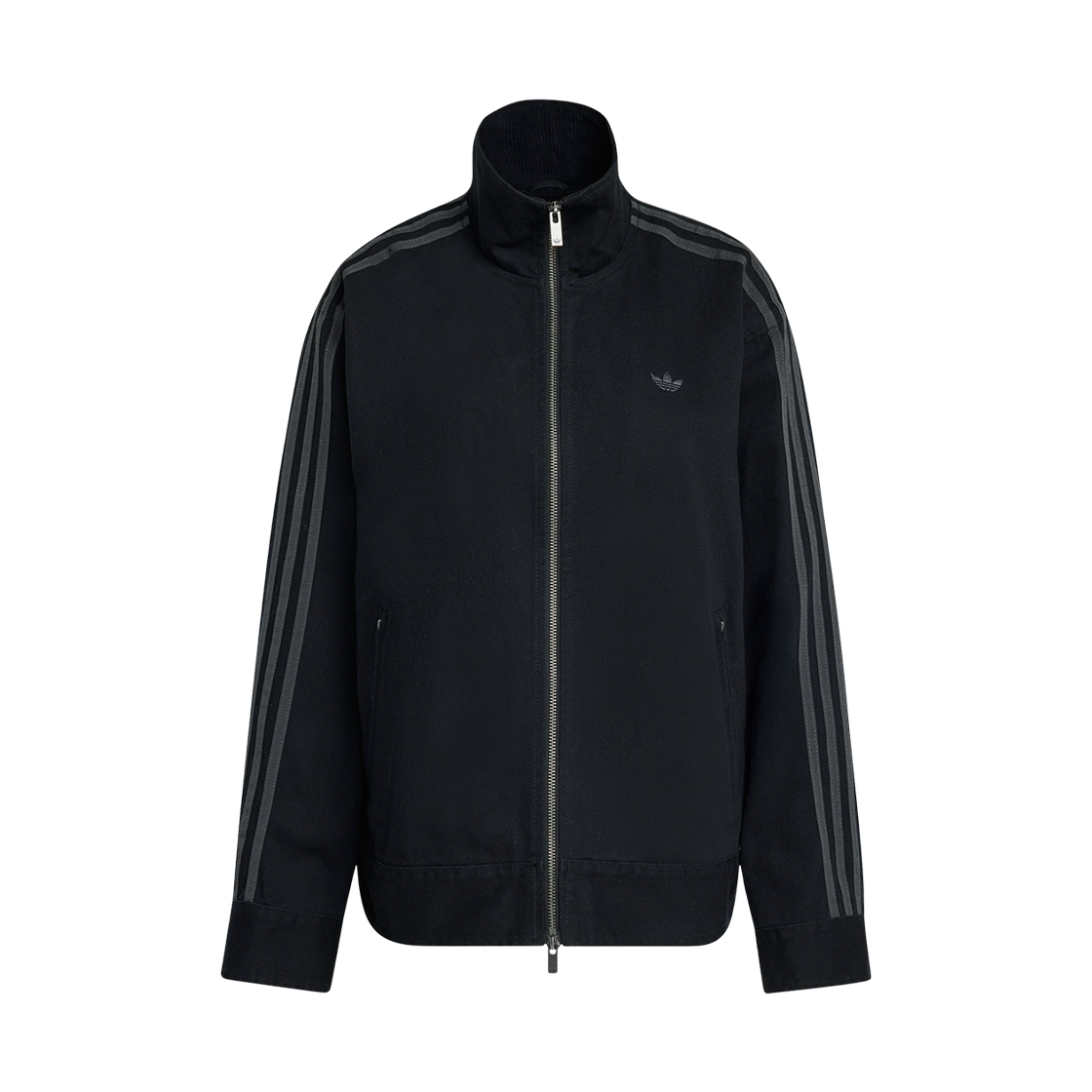 (W) 아디다스 트윌 파이어버드 자켓 블랙 - KR 사이즈((W) Adidas Twill Firebird Jacket Black - KR Sizing)