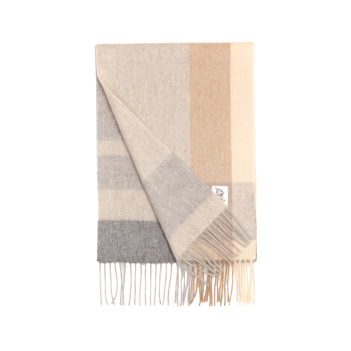 리끌로우 캐시미어 100% 체크 머플러 베이지(RECLOW 100% Cashmere Check Muffler Beige) - 2