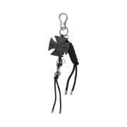 ETCE Cross Leather Keyring Black
