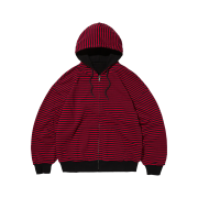 [KREAM 단독] Suade Reversible Stripe Hood Zip Up Black