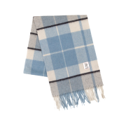 RECLOW 100% Cashmere Check Muffler Blue