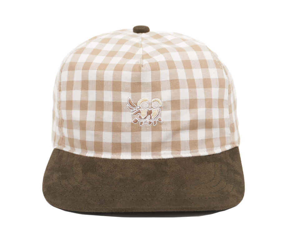 JTK_ARTISANAL_AW25_A02 JTK ARTISANAL Embroidery Check Cap Beige