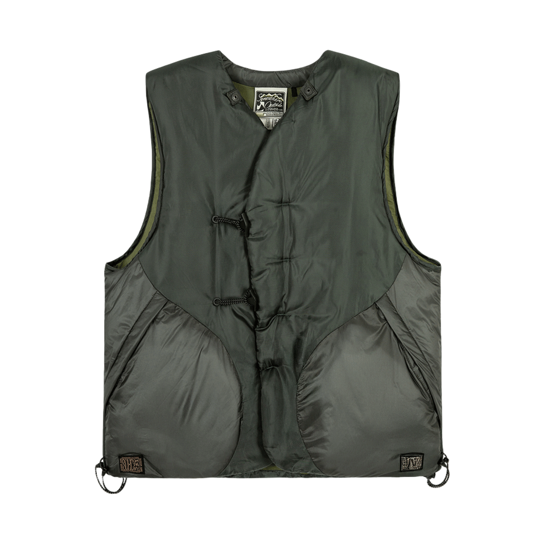 11UFV10140 SOHC T Shape Button Padded Duffle Vest_11UFV101 Khaki