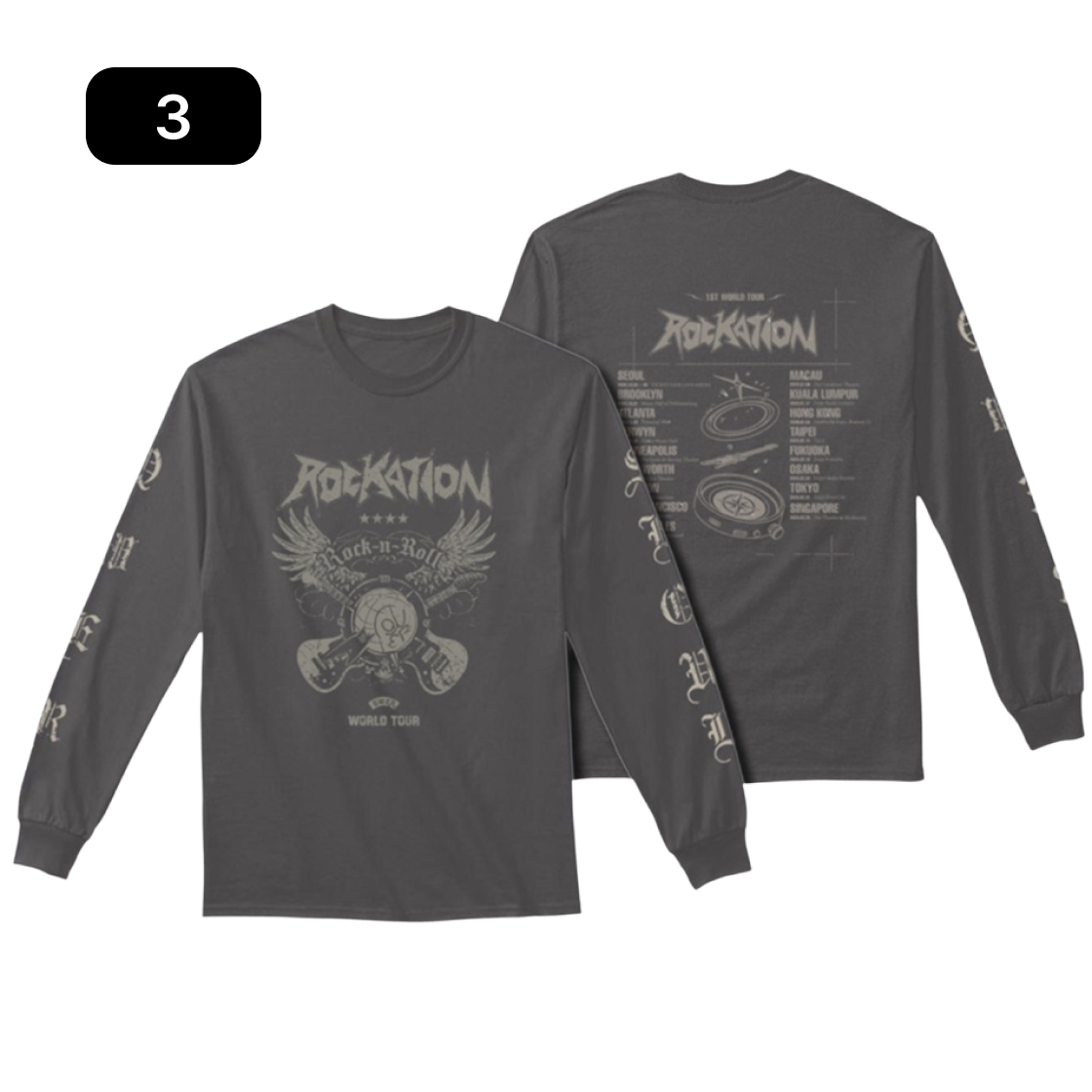 큐더블유이알 [락케이션] 월드투어 롱슬리브 (서울 한정판) 3(QWER [ROCKATION] WORLD TOUR LONG SLEEVE (Seoul Limited Ver.) 3)