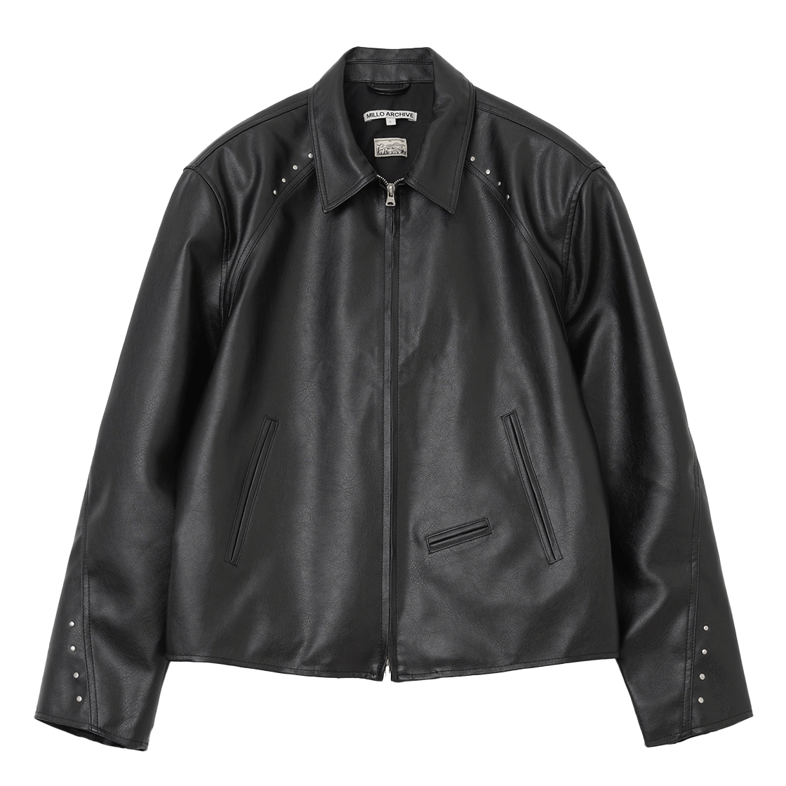 밀로 아카이브 크레니 레더 스터드 자켓 블랙(Millo Archive Cranny Leather Stud Jacket Black)